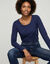 T-shirt manches longues, jersey en coton (marine)