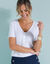 T-shirt maille côtelée (blanc)