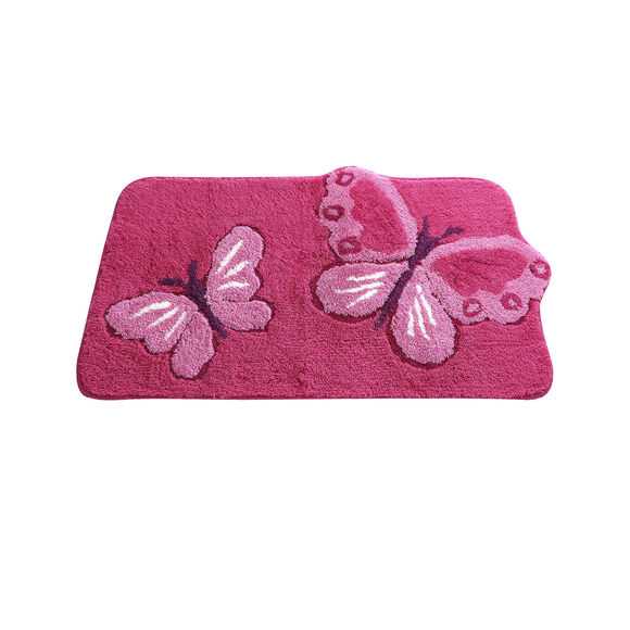 Tapis de bain fantaisie Papillons (rose / fuchsia)