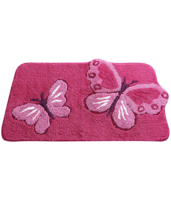 Tapis de bain fantaisie Papillons (rose / fuchsia)
