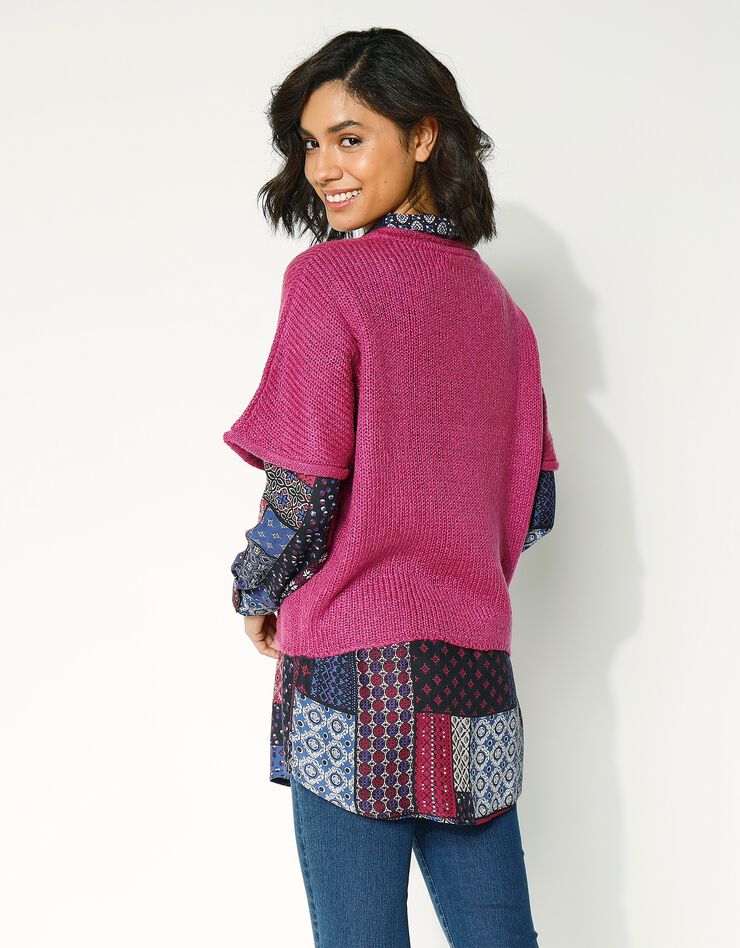 Pull poncho manches coudes (violine) Pull poncho manches coudes (violine)