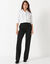 Pantalon élégant droit, uni (noir)