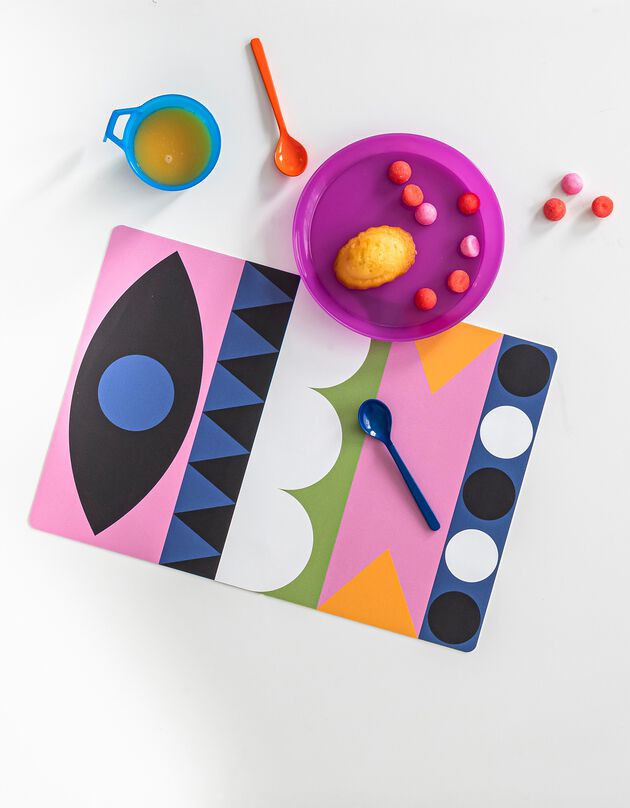 Set de table imprimé, collection LEM - lot de 2 (bleu / rose)