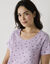 Chemise de nuit courte imprimée fleurs (parme)