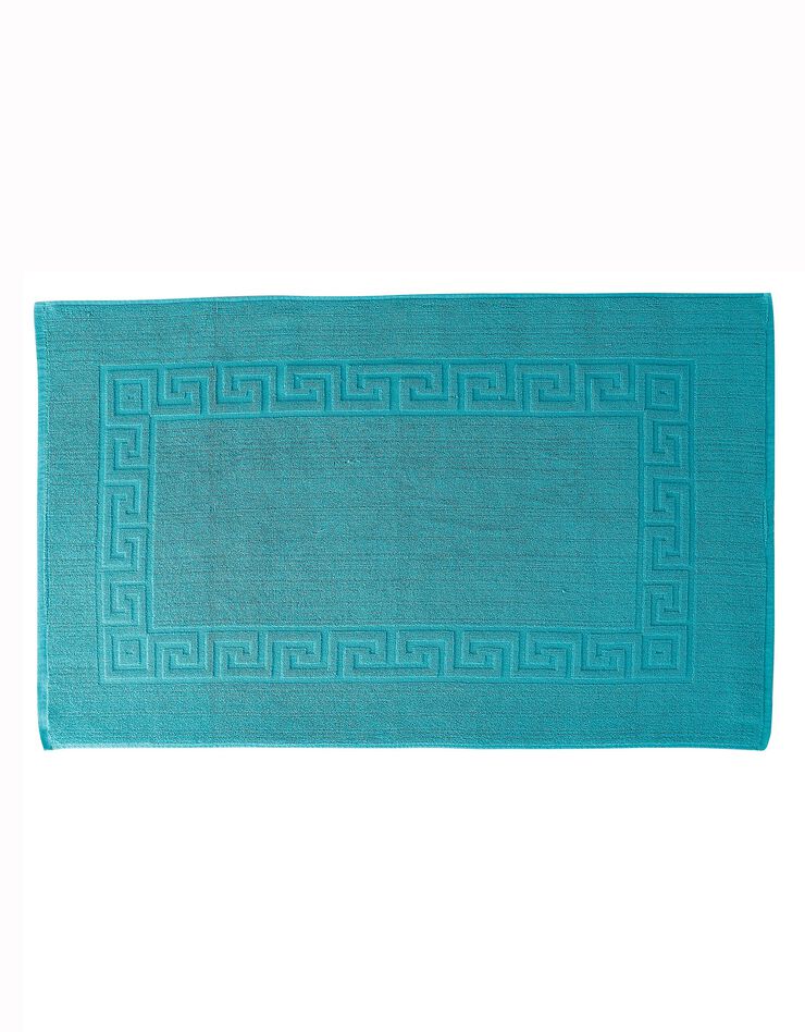 Tapis de bain éponge liteau motif frise grecque (émeraude)