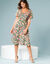 Robe midi imprimée, Spécial Petites (kaki / rose)