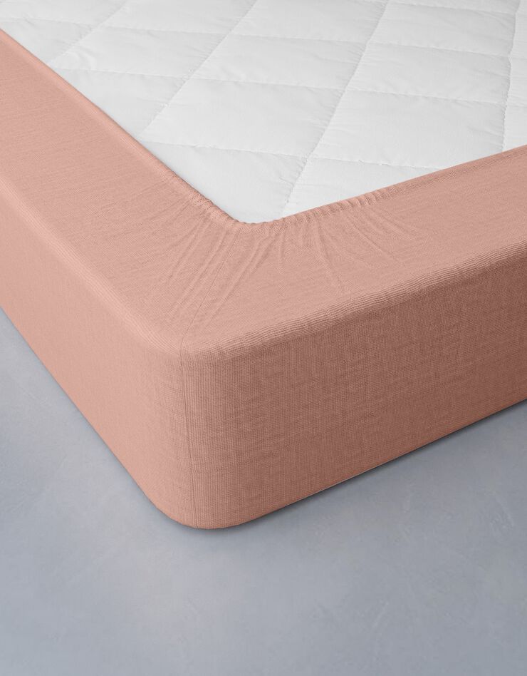 Linge de lit uni lin lavé (rose)