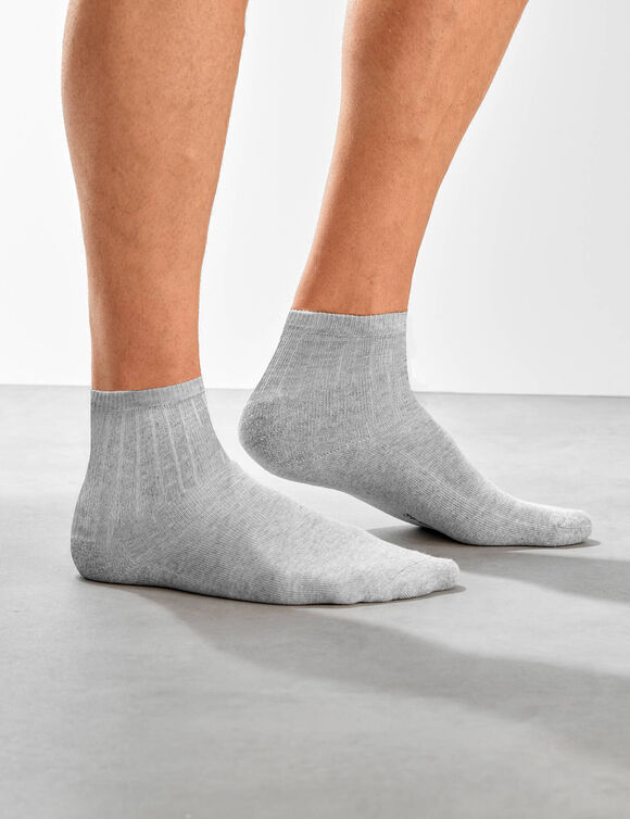 Chaussettes Quarter sport - lot de 5 paires (gris chiné)