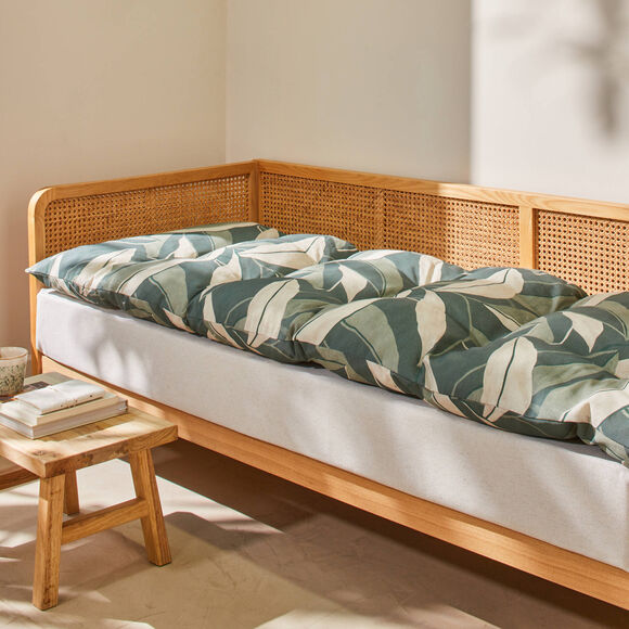 Long coussin de sol imprimé feuillage (vert)