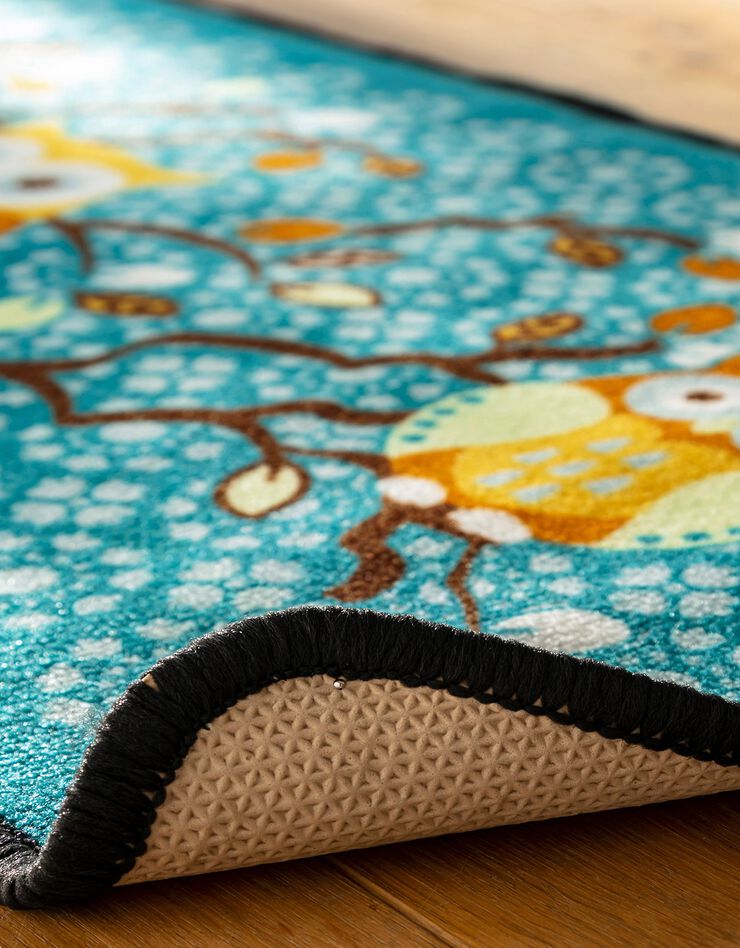 Tapis d'évier motif chouette (bleu)