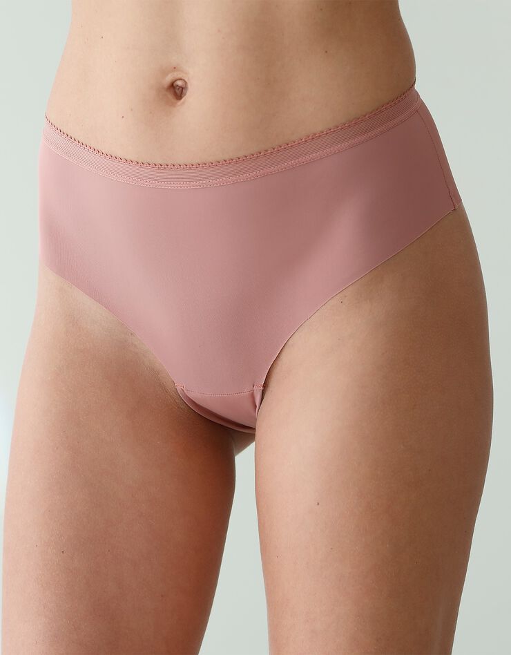 Culotte invisible forme tanga taille haute en microfibre - lot de 3 (nude)