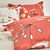 Linge de lit Danae en coton imprim&eacute; (terracotta)