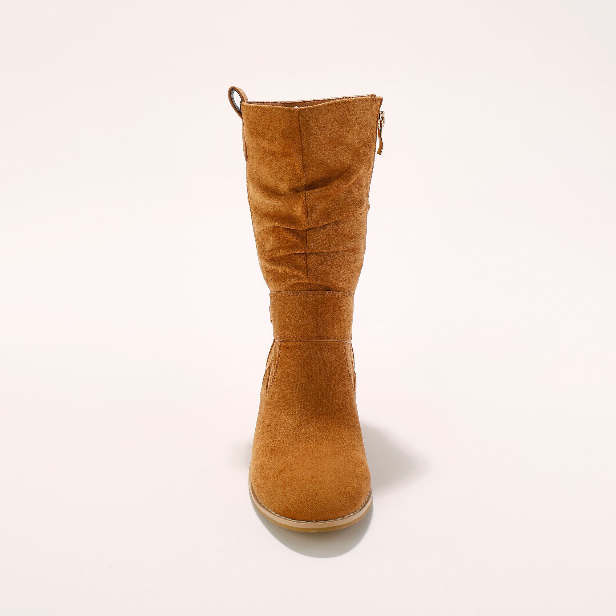 Bottines Cowboy à Talons Pour Femme - Bottes Mi-mollet En Daim, Style Western, Confortables - 5