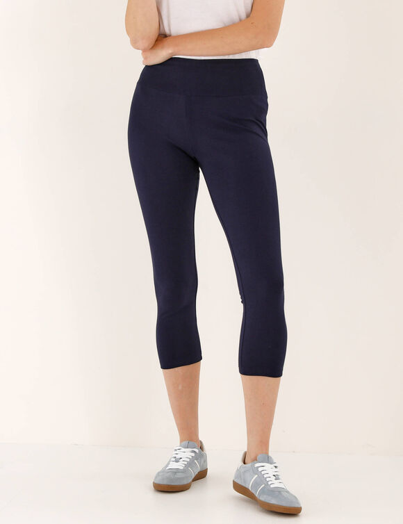 Legging 3/4 taille haute, ventre plat (marine)