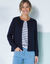 Cardigan boutonné, coton mélangé (marine)