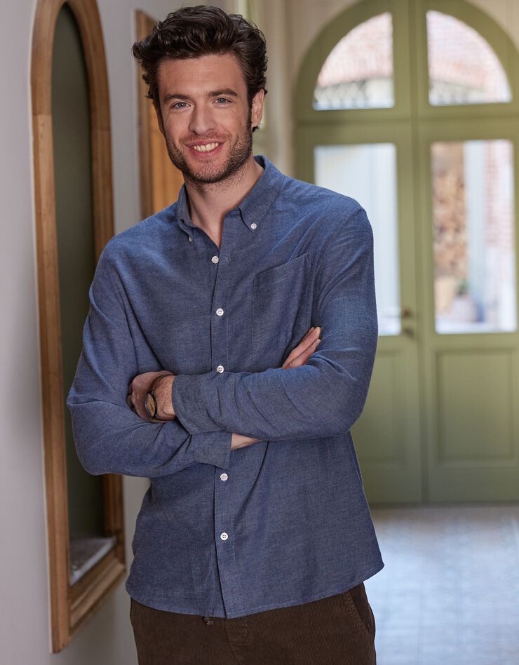 Chemise en flanelle légère (bleu) Chemise en flanelle légère (bleu)
