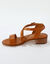 Sandales à brides croisées en cuir  (marron)