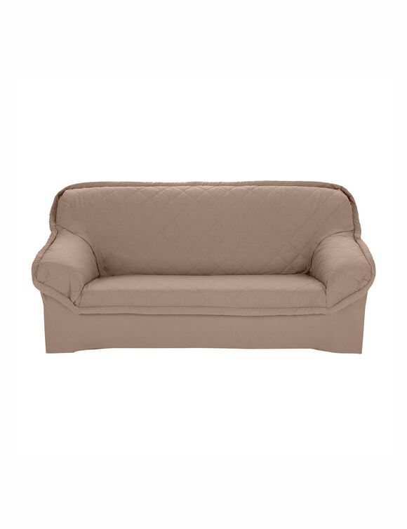 Housse pr&eacute;form&eacute;e matelass&eacute;e - fauteuils et canap&eacute;s (taupe)