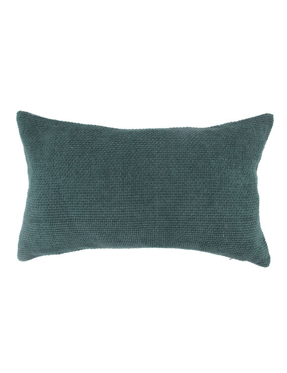 Coussin rectangulaire uni, velours chenille (vert)