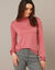 T-shirt col montant manches smockées (rose grisé)
