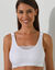 Soutien-gorge forme brassière coton stretch avec bretelles réglables  - sans armatures (blanc)