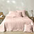 Couvre-lit uni style boutis Cassandre  (rose th&eacute;)