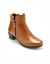 Boots zipp&eacute;es semelle et largeur confort (marron)