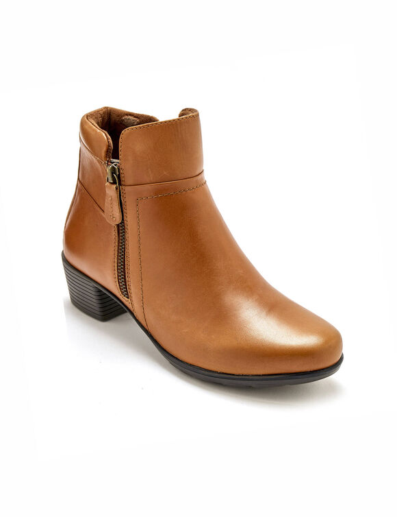 Boots zipp&eacute;es semelle et largeur confort (marron)