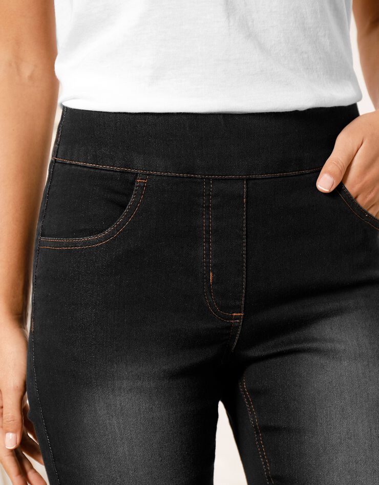 Jegging fuselé ultra stretch, maille effet jean (black)