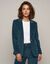 Veste blazer en velours (bleu fonc&eacute;)