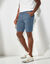 Bermuda chino uni toile sergé stretch morphologie classique (bleu grisé)