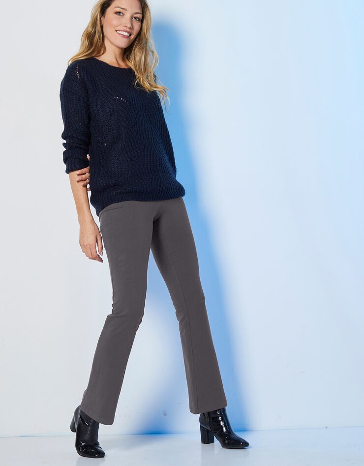 Legging trompette uni base évasée, taille élastiquée (anthracite) Legging trompette uni base évasée, taille élastiquée (anthracite)
