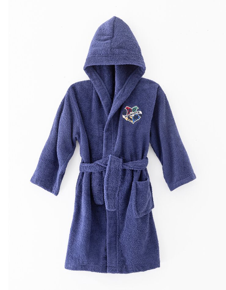 Peignoir de bain enfant Harry Potter® col capuche (bleu)