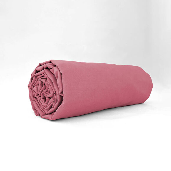 Drap-housse irrétrécissable uni coton (fuchsia)