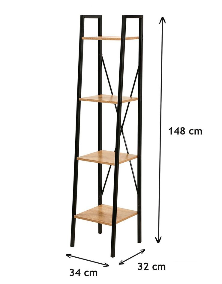 Etagère colonne STOCKIES style industriel - 4 niveaux (naturel)