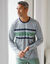 T-shirt pyjama rayures manches longues (gris chiné)