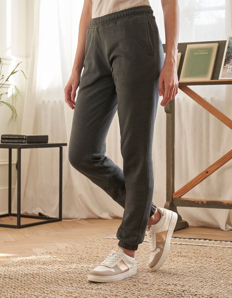 Joggpant molleton léger bas resserrés (kaki) Joggpant molleton léger bas resserrés (kaki)
