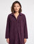 Robe de chambre longue en polaire, col Claudine (prune)