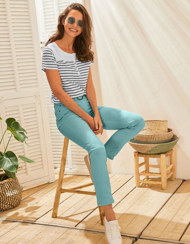 Pantalon droit spécial petites (aqua)