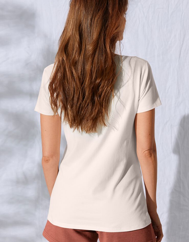 Tee-shirt coton stretch avec brassière intégrée (écru) Tee-shirt coton stretch avec brassière intégrée (écru)