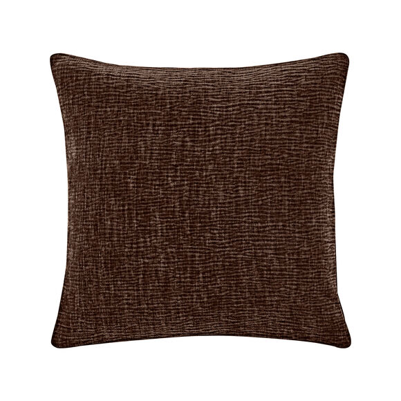 Housse de coussin tissage chenille - lot de 2 (chocolat)