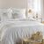 Parure de lit Margot rayures, coton et lin (blanc)