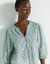 Blouse brodée en coton imprimée, manches 3/4 (vert d'eau)