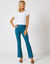 Legging bootcut uni, taille élastiquée (bleu)