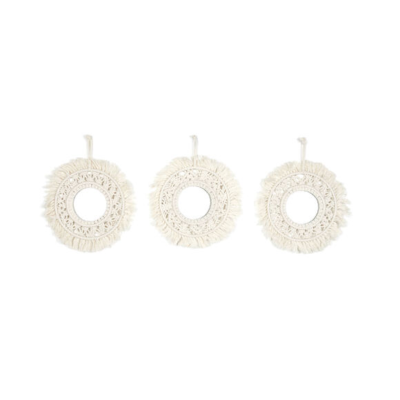 Lot de 3 miroirs macramé (naturel)