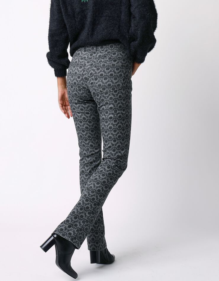 Pantalon imprimé (gris / noir)