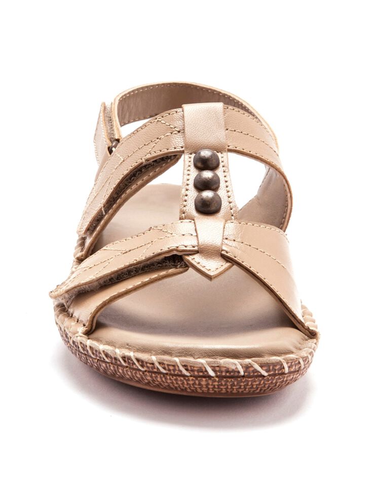 Sandales cuir beige - largeur confort (beige) Sandales cuir beige - largeur confort (beige)