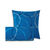 Linge de lit Noémie en polyester-coton imprimé cercles (bleu)