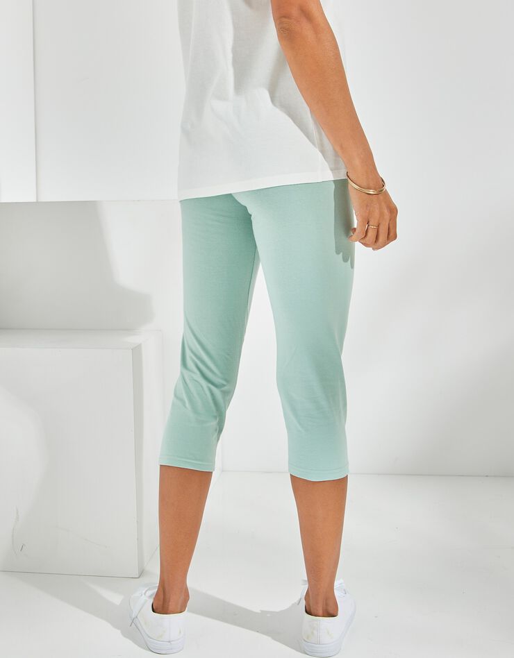 Legging corsaire uni maille stretch (vert) Legging corsaire uni maille stretch (vert)