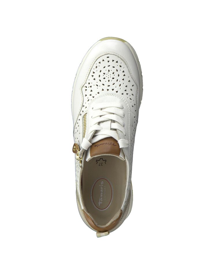 Baskets dessus cuir - largeur confort (blanc / caramel) Baskets dessus cuir - largeur confort (blanc / caramel)